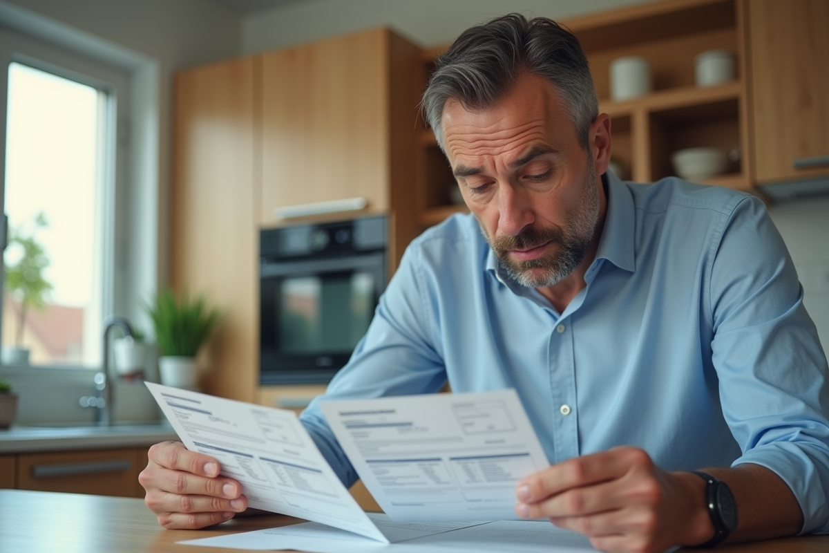 Homme d'affaires examine deux certificats d'immatriculation française