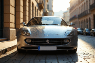 Peugeot 907 stationnée en ville ensoleillée